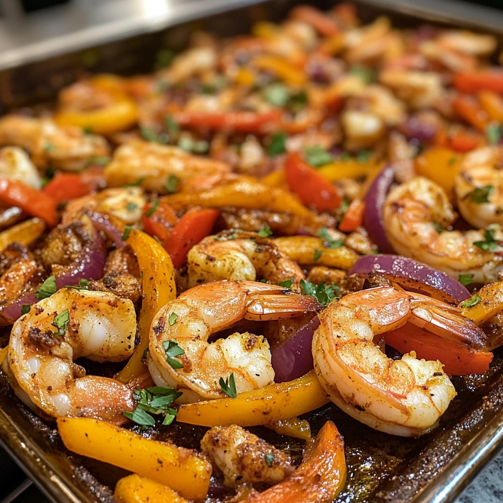 Sheet Pan Shrimp Fajitas