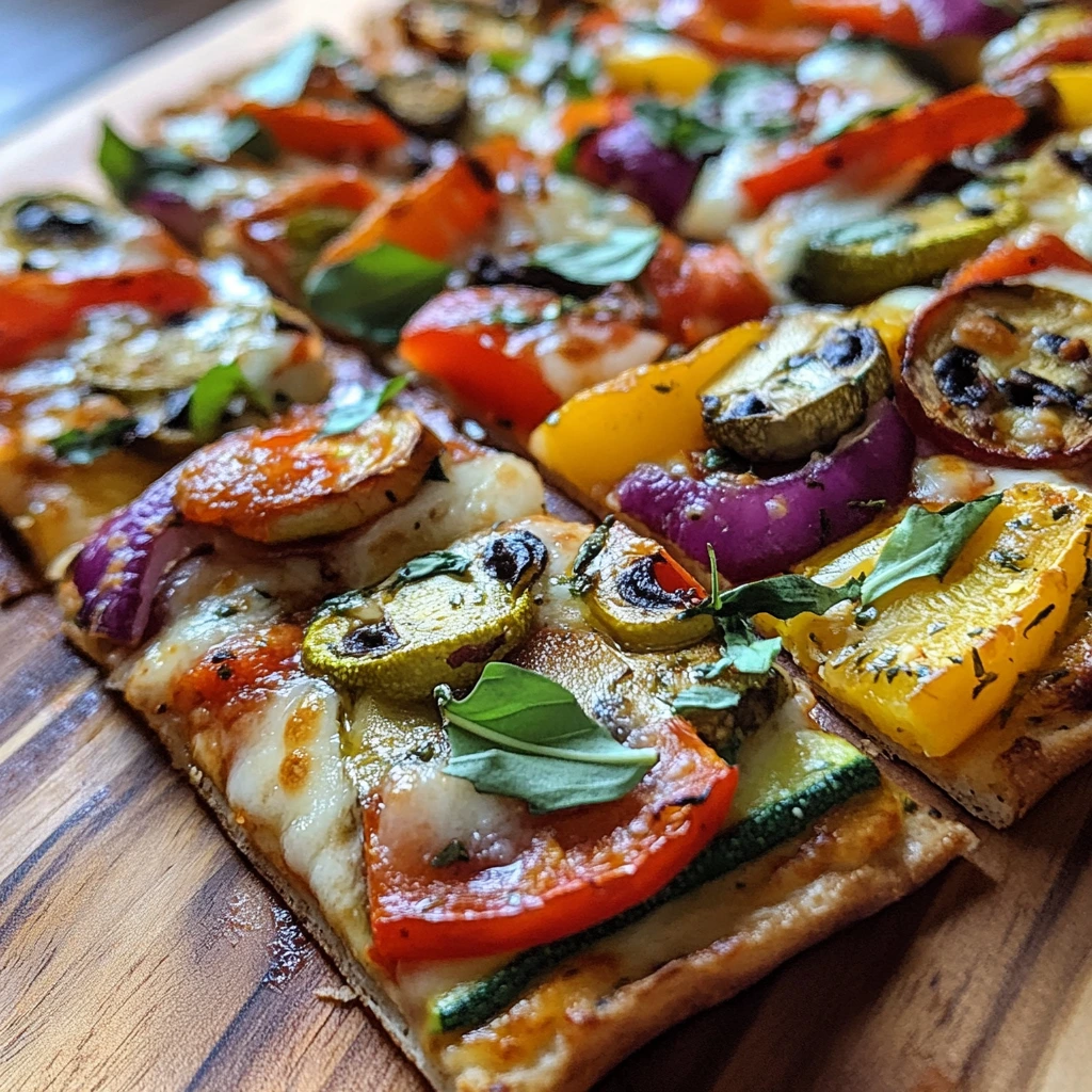 Rainbow Veggie Flatbread Pizza