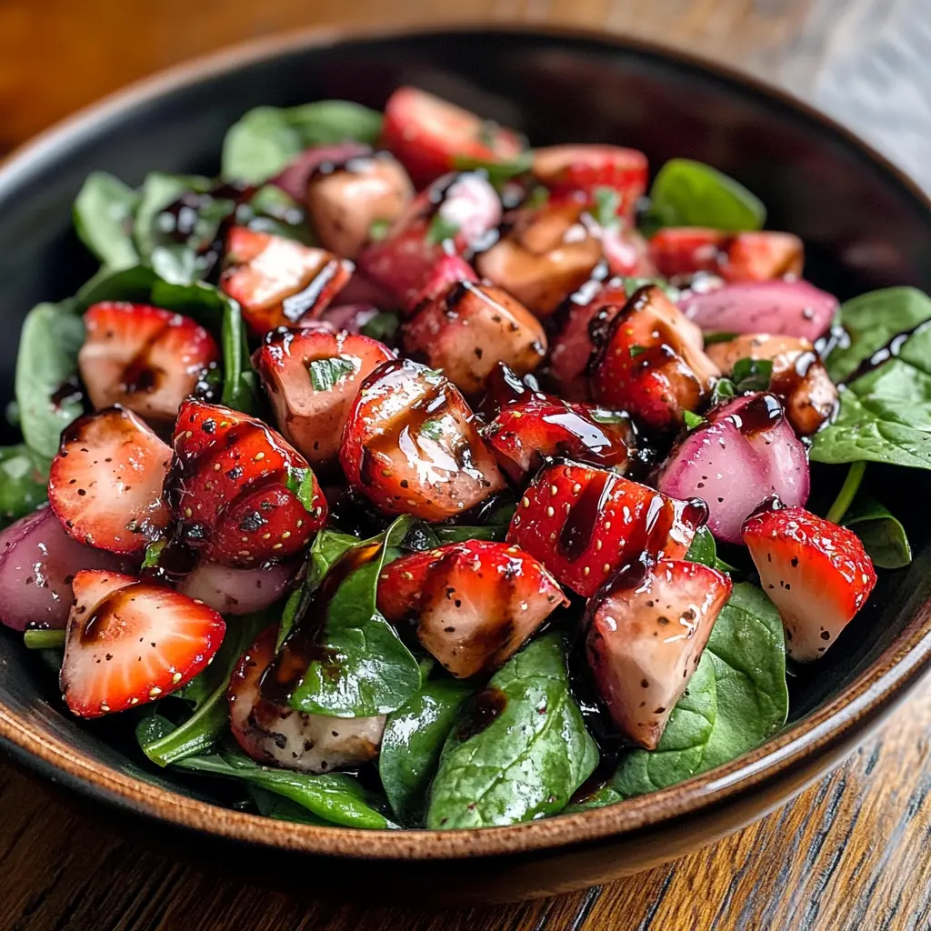 Strawberry Spinach Salad with Balsamic Glaze
