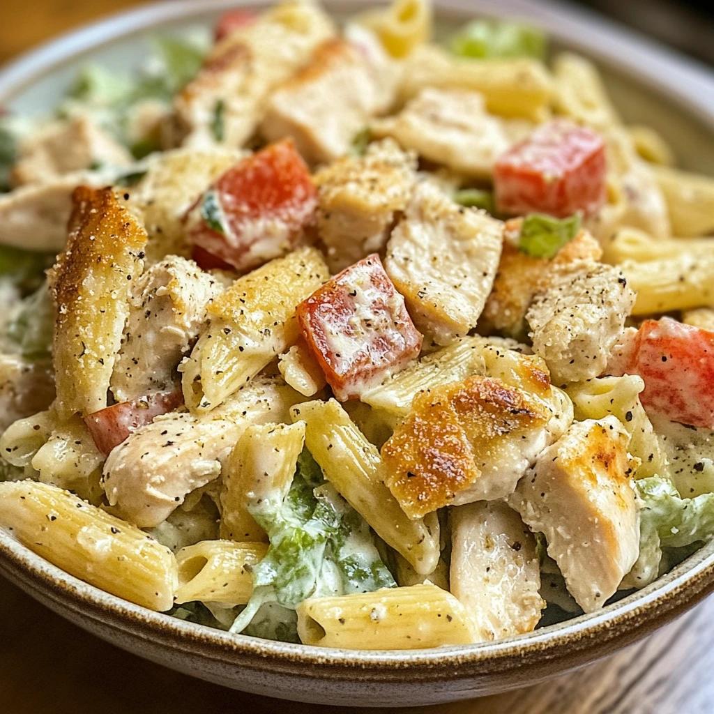 Creamy Chicken Caesar Pasta Salad