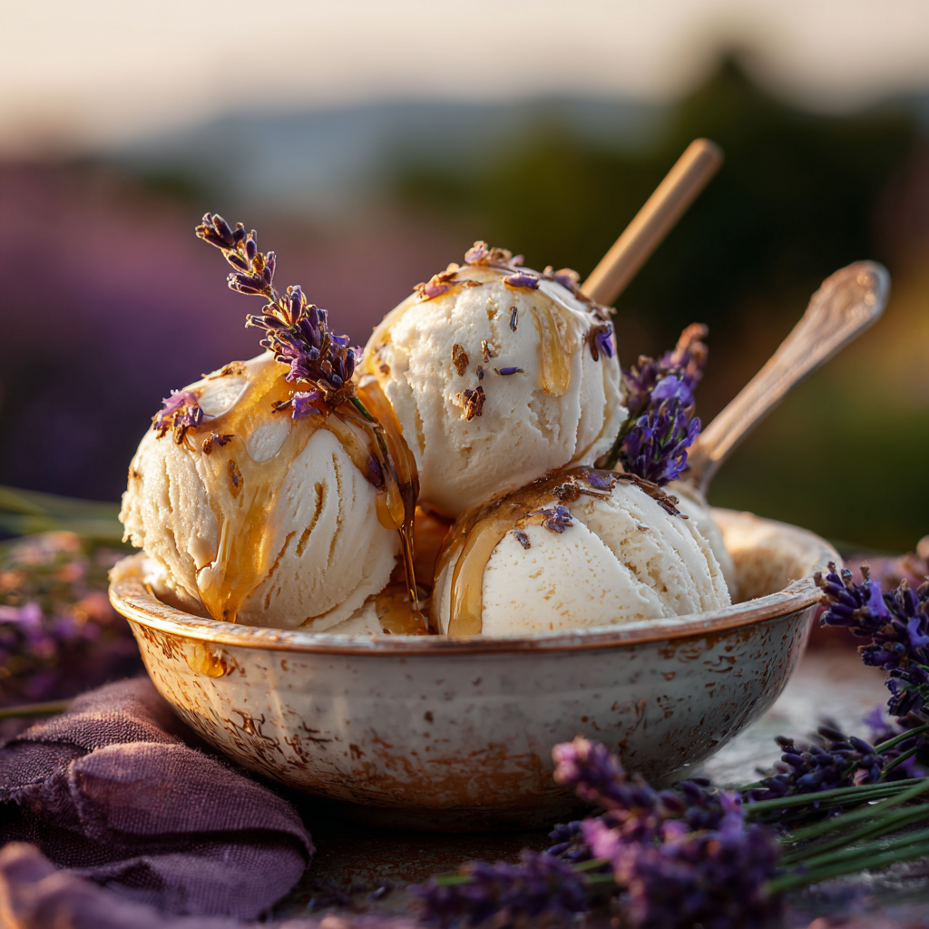 Creamy Honey Lavender Ice Cream