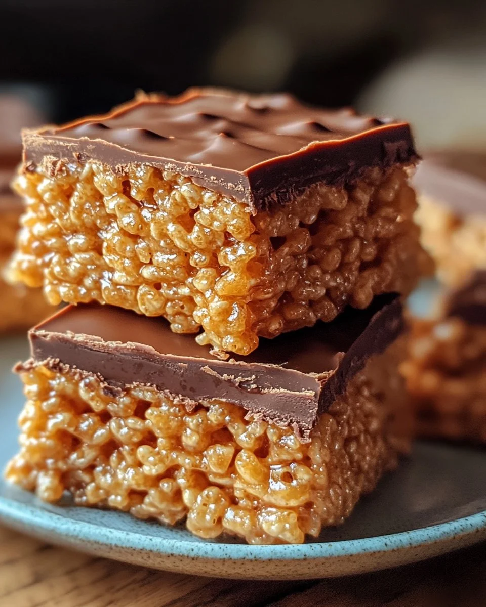 Chocolate Peanut Butter Rice Krispie Treats Dilly Bars dessert image