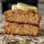 Freshly baked snickerdoodle banana bread sliced on a wooden cutting board.