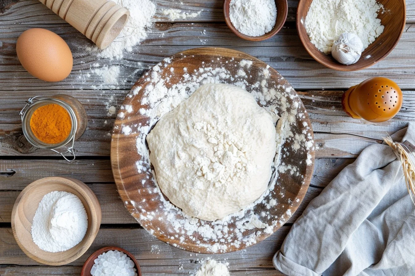 Artisan pizza dough - crust that is crispy, chewy, and bubbly.