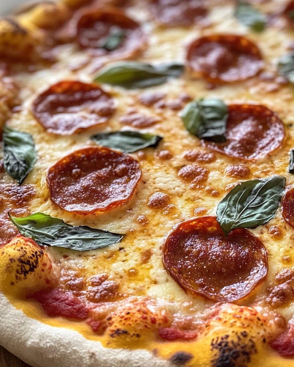 Artisan pizza dough - crust that is crispy, chewy, and bubbly.