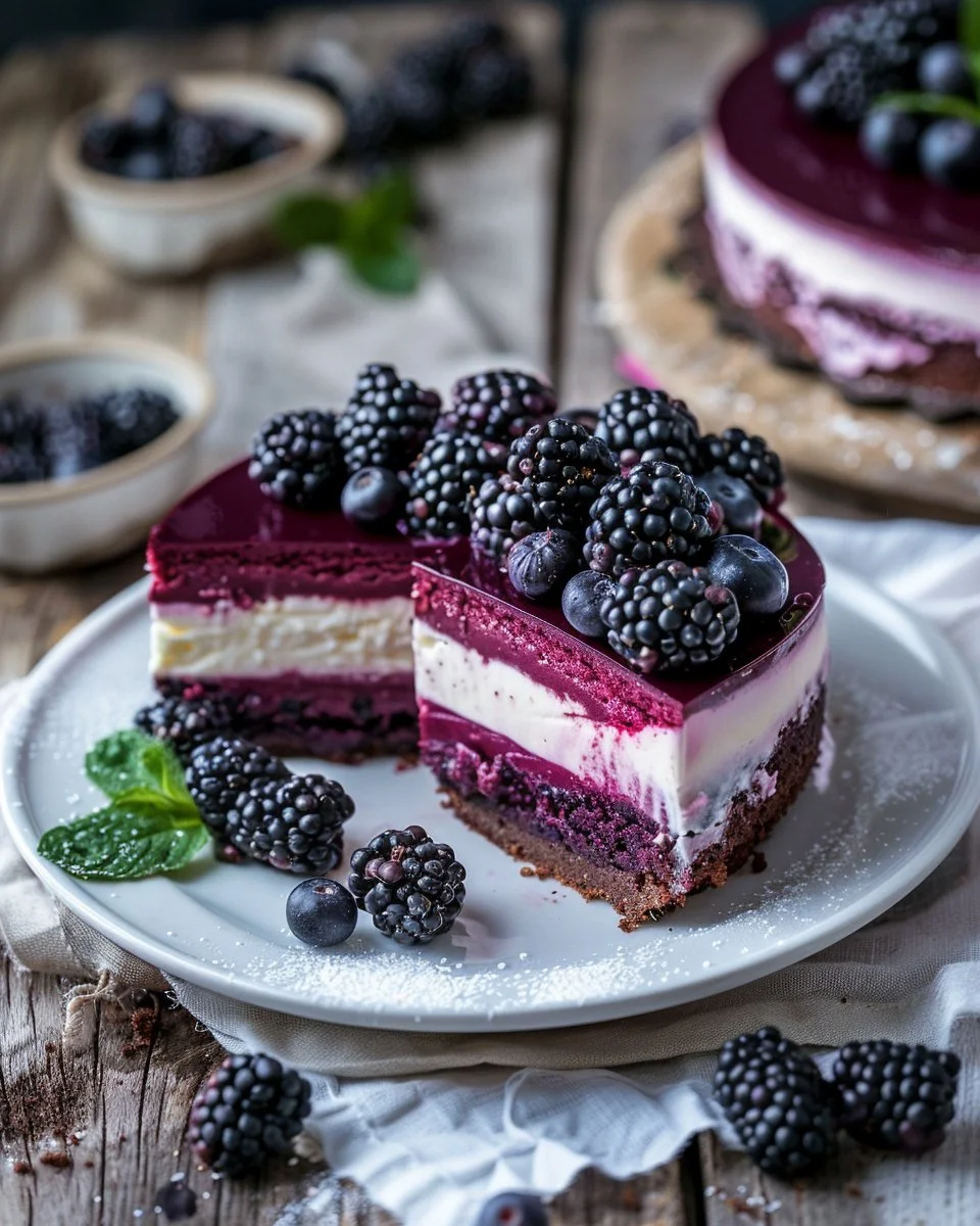 Blackberry Red Velvet Cheesecake