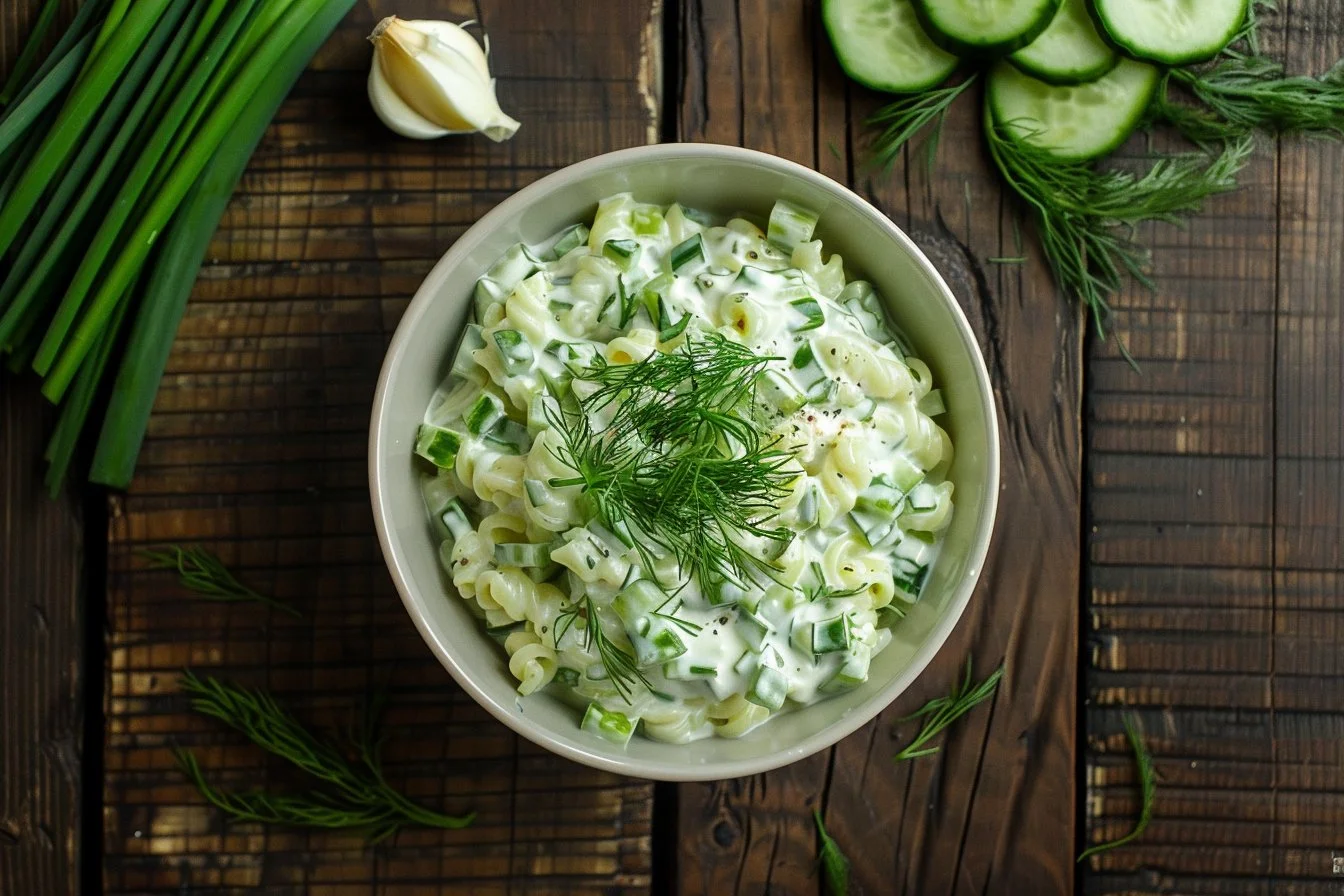 Dill Pickle Tuna Pasta Salad