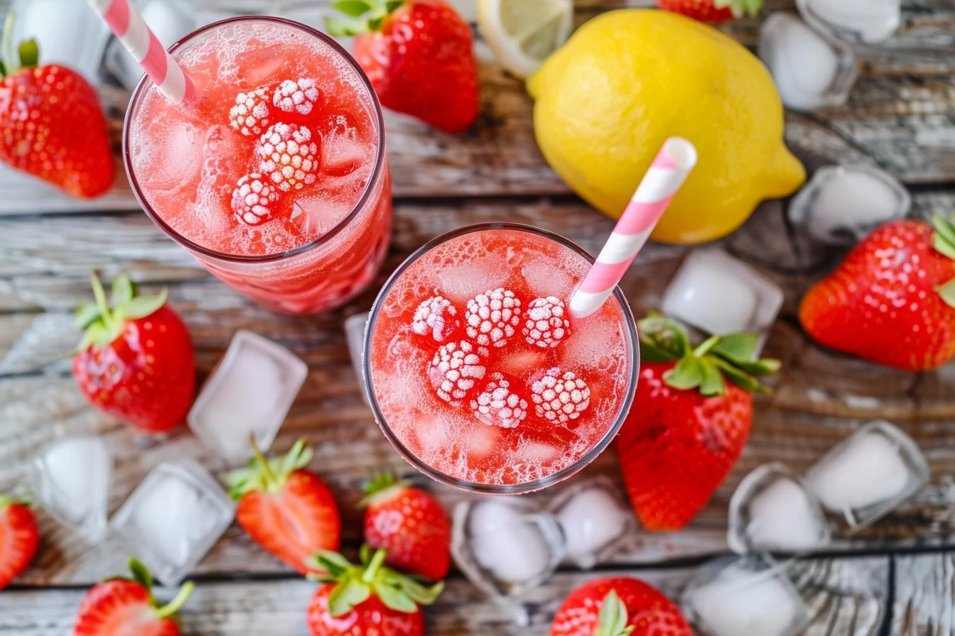 Frozen strawberry lemonade