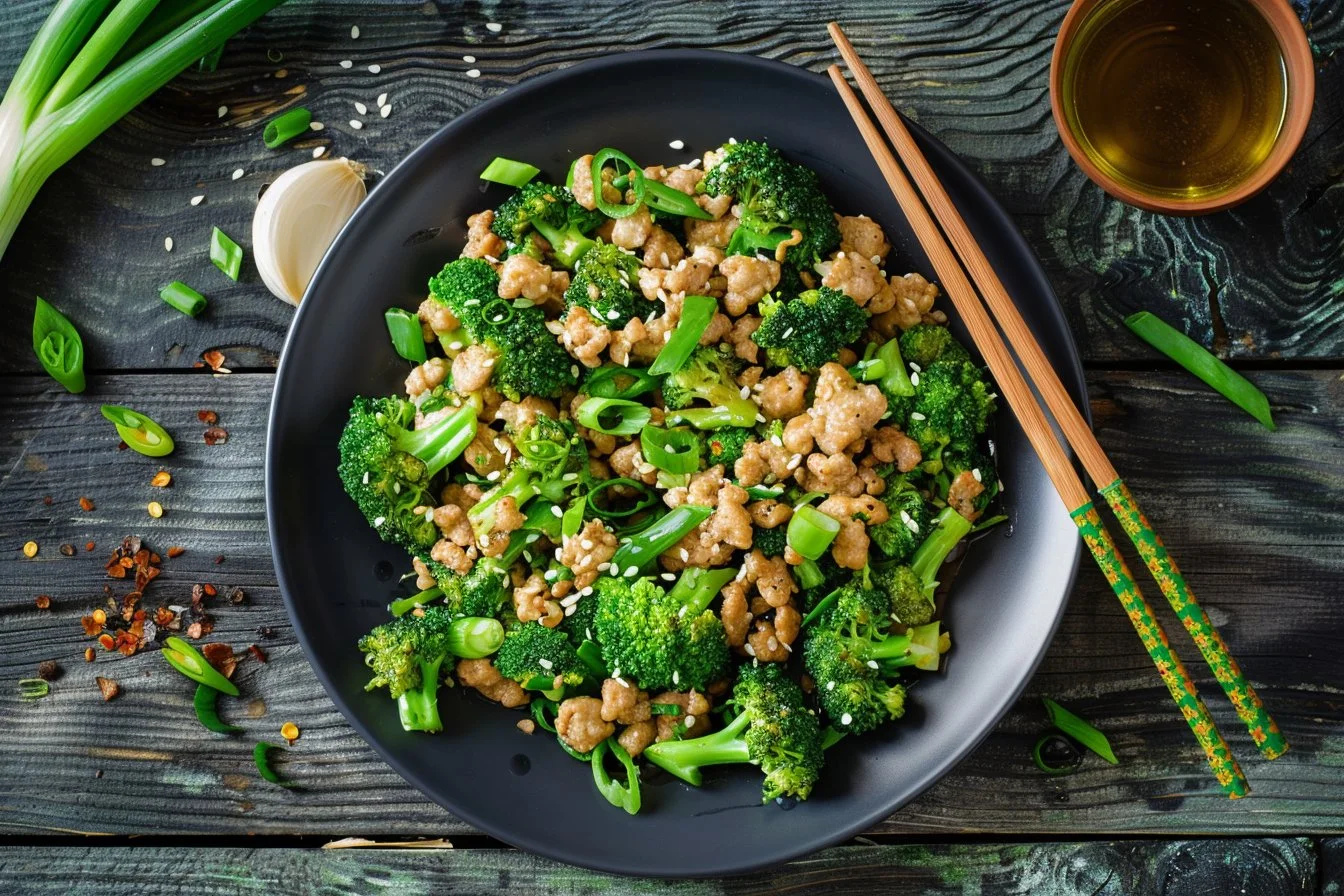 Ground Chicken & Broccoli Stir Fry