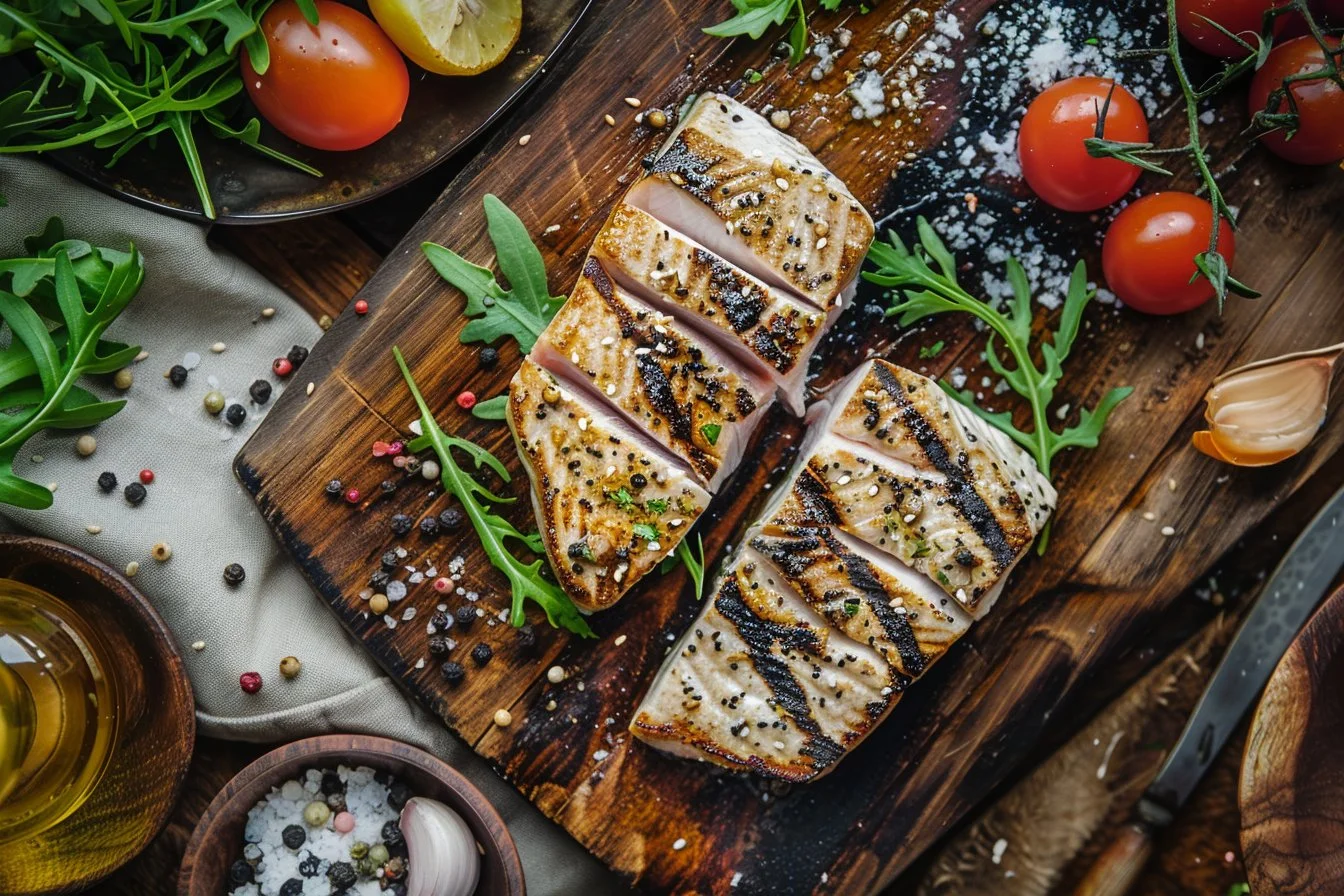Sesame Ginger Grilled Tuna Steaks - Sweet Cs Designs | Healthy Fish Recipes, Grilled Tuna Steaks Recipes, Fish Dinner Recipes
