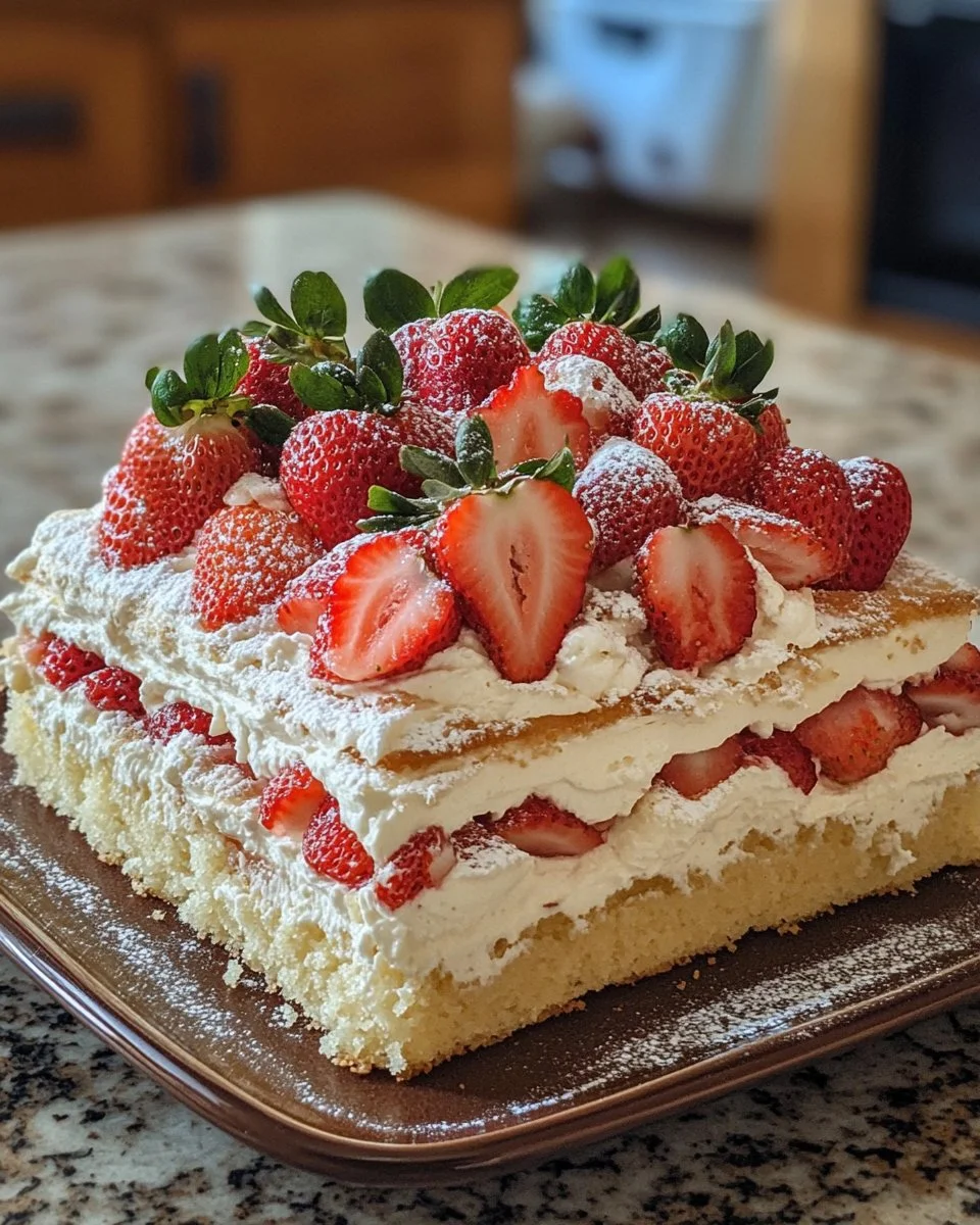 Strawberry Earthquake Cake