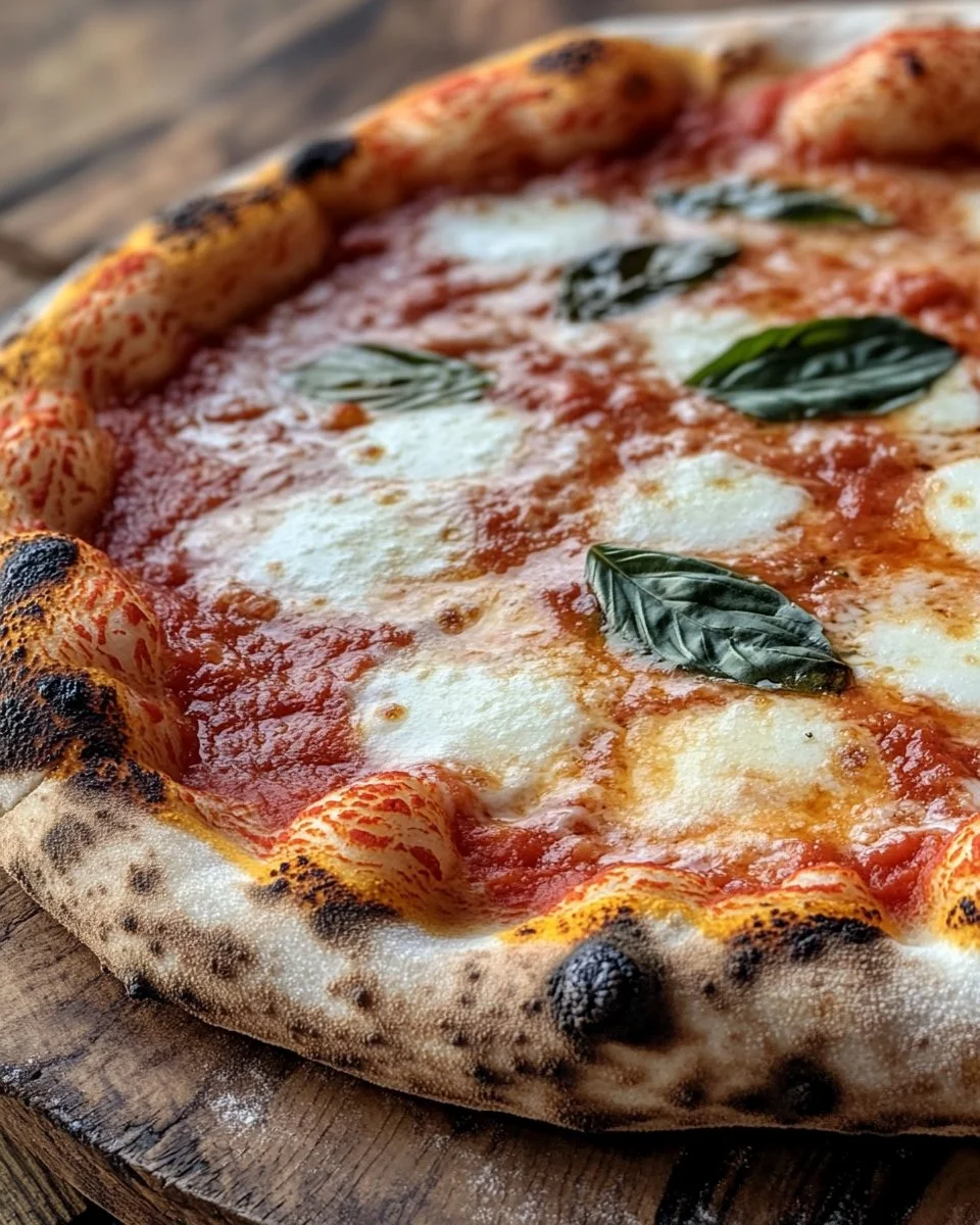 Homemade pizza with fresh ingredients and toppings