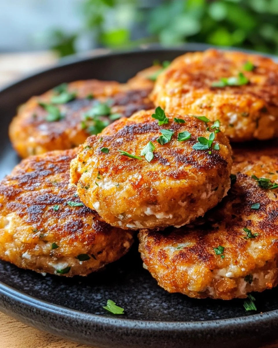 Delicious Tuna and Cottage Cheese Patties served on a plate.