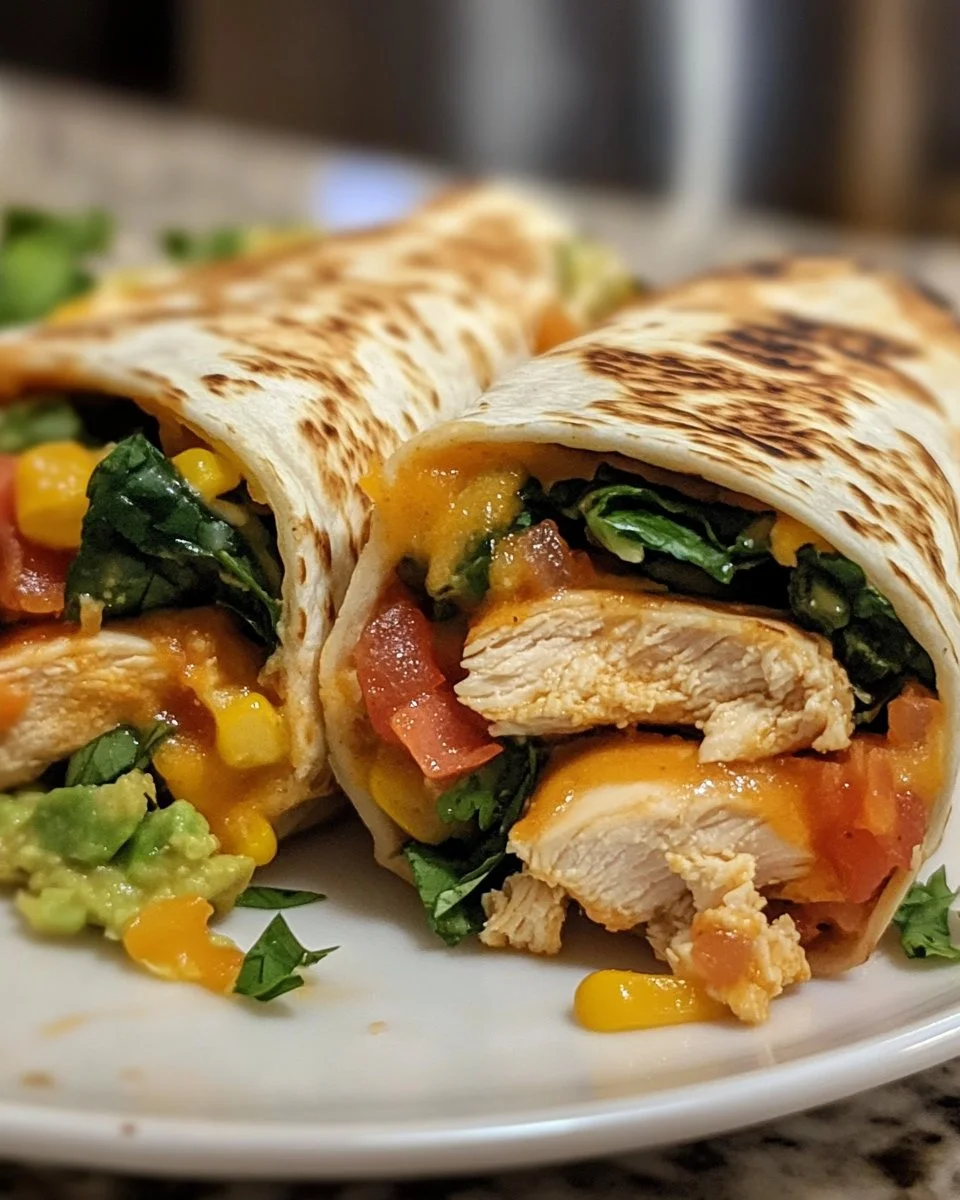 Delicious Chicken Burrito filled with fresh ingredients and spices
