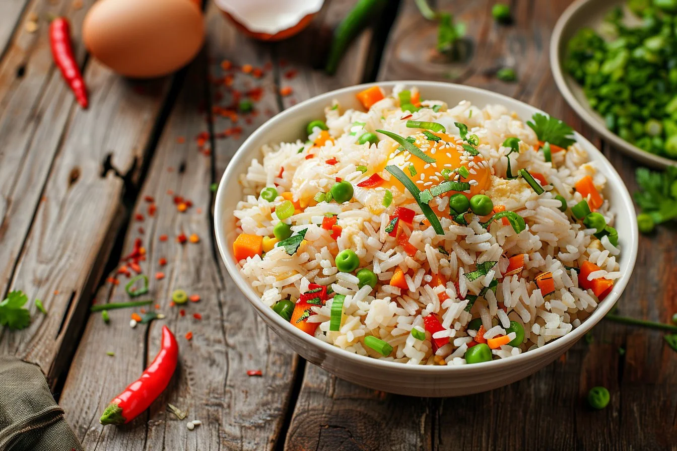 Easy Egg and Veggie Rice Bowl