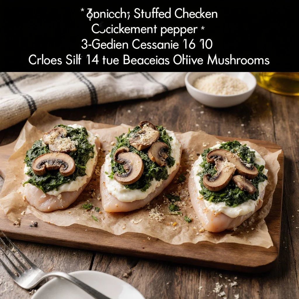Flavorful mushroom stuffed chicken breast baked to perfection.