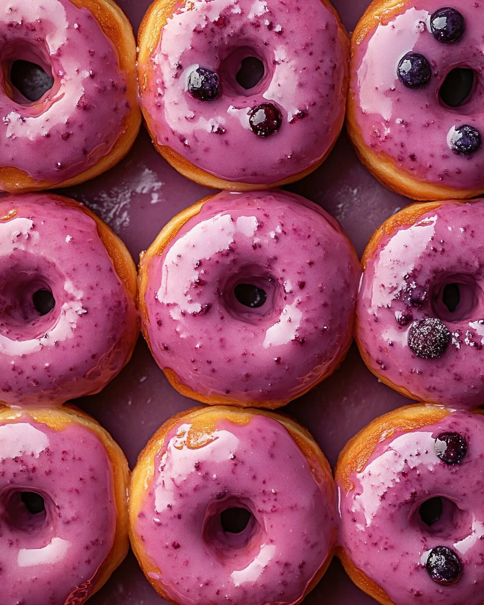 Gluten-Free Blueberry Glazed Donuts – Soft, Sweet & Bakery-Style