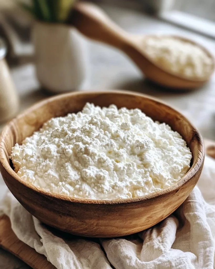 Homemade cottage cheese made with three simple ingredients