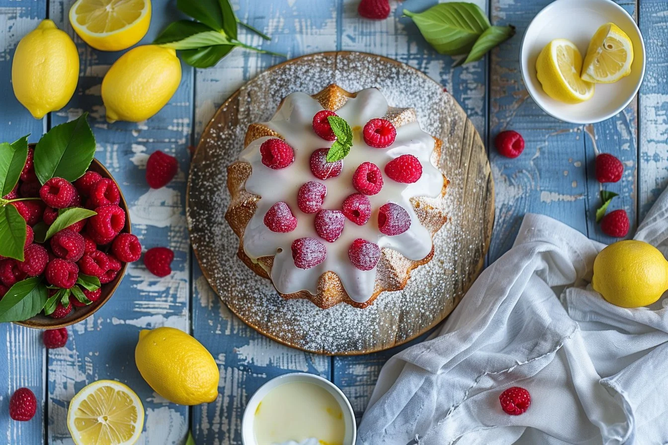 Lemon Raspberry Bundt Cake