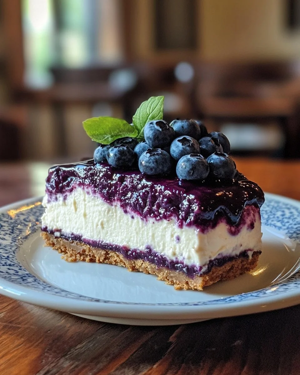 No Bake Blueberry Cheesecake