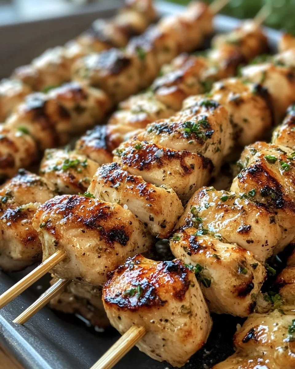 Ranch Garlic Parmesan Chicken Skewers