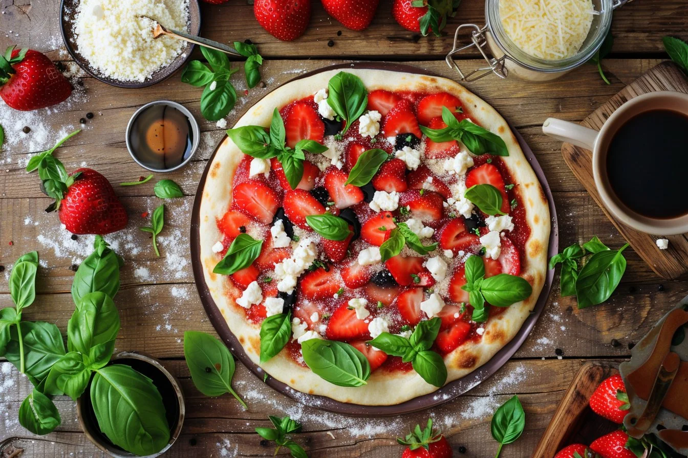 Strawberry Balsamic & Goat Cheese Pizza