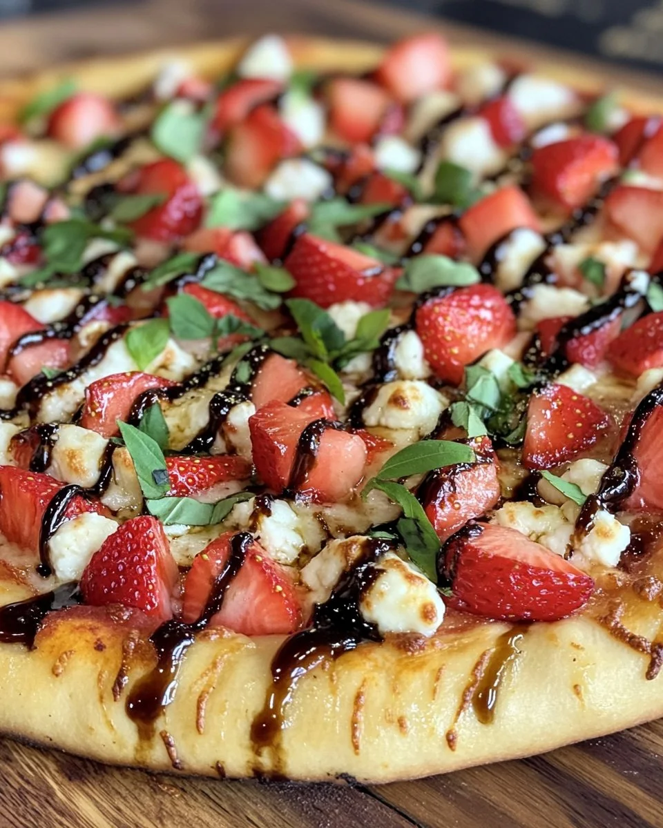 Strawberry Balsamic & Goat Cheese Pizza