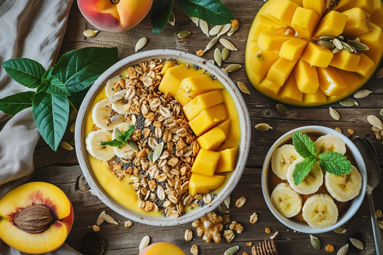 Mango Peach Smoothie Bowl