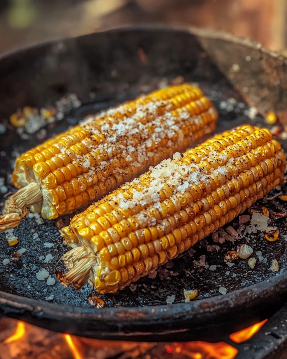 Oven-roasted corn on the cob served with butter and herbs