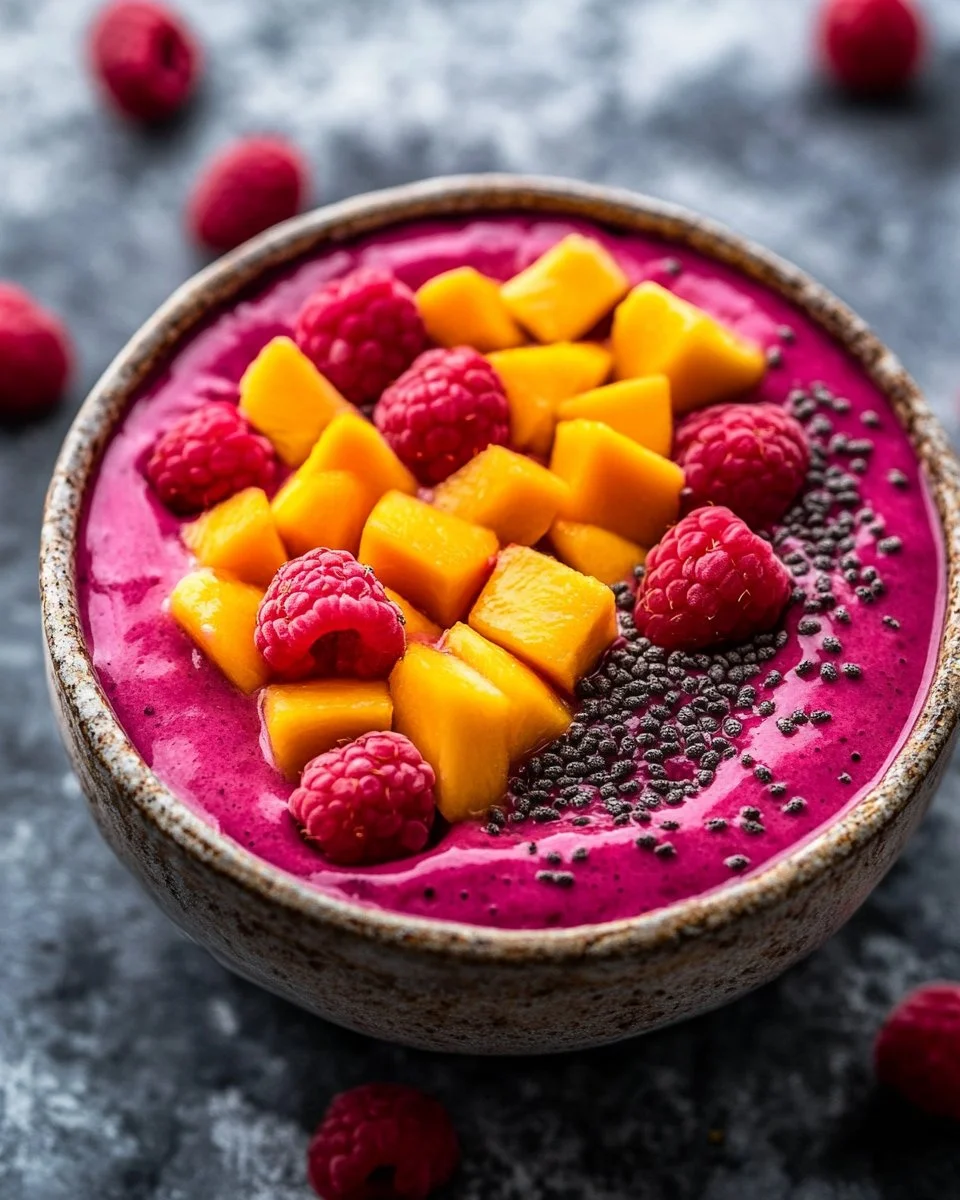 Raspberry Mango Smoothie Bowl