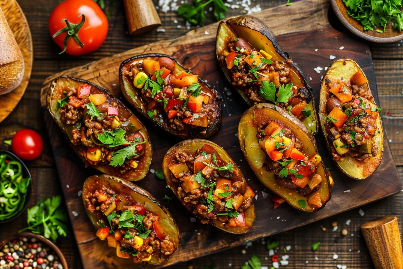 Super Loaded Chili Potato Skins
