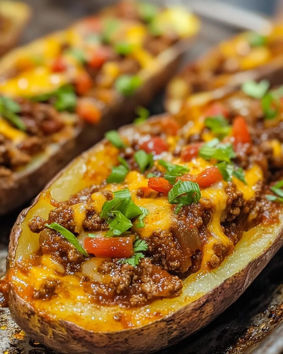 Super Loaded Chili Potato Skins
