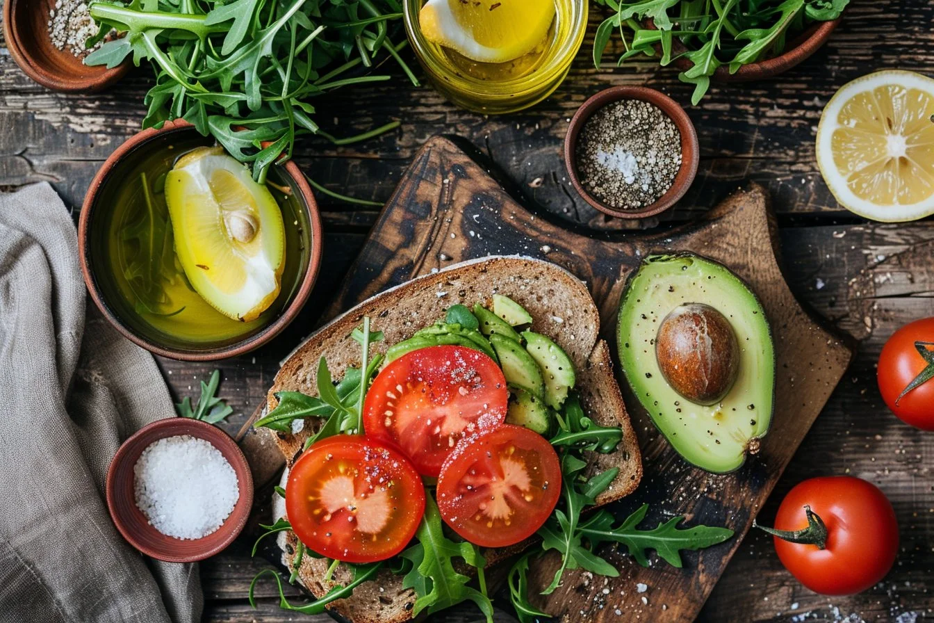 Tomato Avocado Toast with Arugula